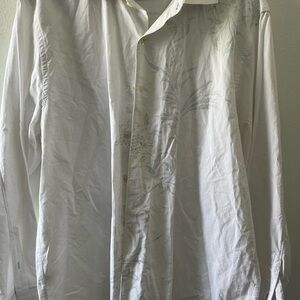 Tommy Bahama White Long Sleeve Button-Up Shirt with Subtle Print